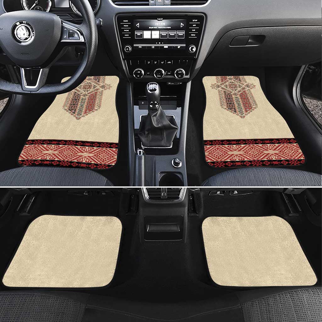 Traditional Romanian Car Mats With Red Traditional Embroidery Patterns