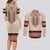 Traditional Romanian Couples Matching Long Sleeve Bodycon Dress and Long Sleeve Button Shirt With Red Traditional Embroidery Patterns