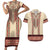 Traditional Romanian Couples Matching Short Sleeve Bodycon Dress and Hawaiian Shirt With Red Traditional Embroidery Patterns