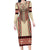 Traditional Romanian Family Matching Long Sleeve Bodycon Dress and Hawaiian Shirt With Red Traditional Embroidery Patterns