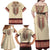 Traditional Romanian Family Matching Off Shoulder Maxi Dress and Hawaiian Shirt With Red Traditional Embroidery Patterns