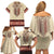 Traditional Romanian Family Matching Off Shoulder Short Dress and Hawaiian Shirt With Red Traditional Embroidery Patterns