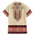 Traditional Romanian Family Matching Off Shoulder Short Dress and Hawaiian Shirt With Red Traditional Embroidery Patterns