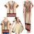 Traditional Romanian Family Matching Tank Maxi Dress and Hawaiian Shirt With Red Traditional Embroidery Patterns