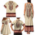 Traditional Romanian Family Matching Tank Maxi Dress and Hawaiian Shirt With Red Traditional Embroidery Patterns