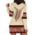 Traditional Romanian Hoodie Dress With Red Traditional Embroidery Patterns