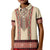 Traditional Romanian Kid Polo Shirt With Red Traditional Embroidery Patterns