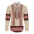 Traditional Romanian Long Sleeve Button Shirt With Red Traditional Embroidery Patterns