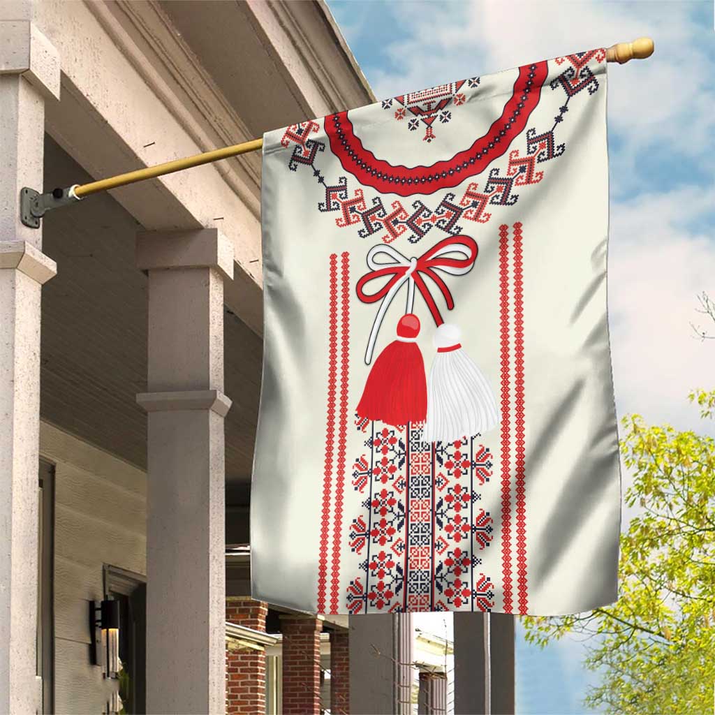 Happy Martisor Day Garden Flag Traditional Romanian Folklore Pattern