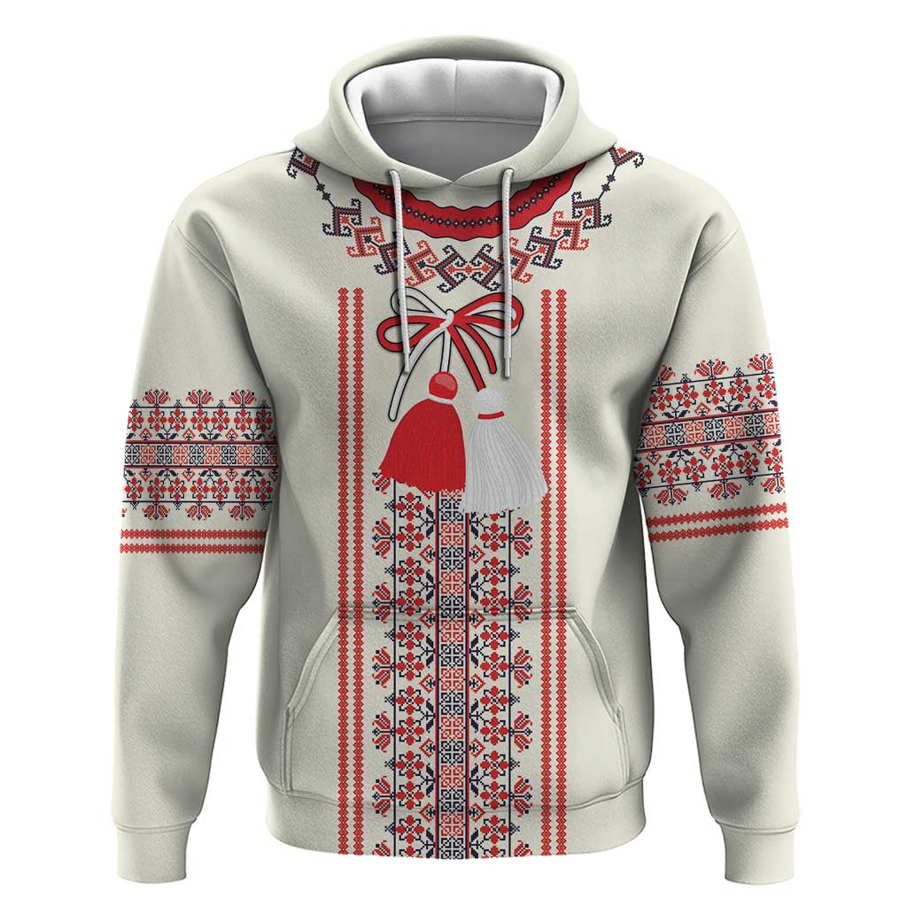 Happy Martisor Day Hoodie Traditional Romanian Folklore Pattern