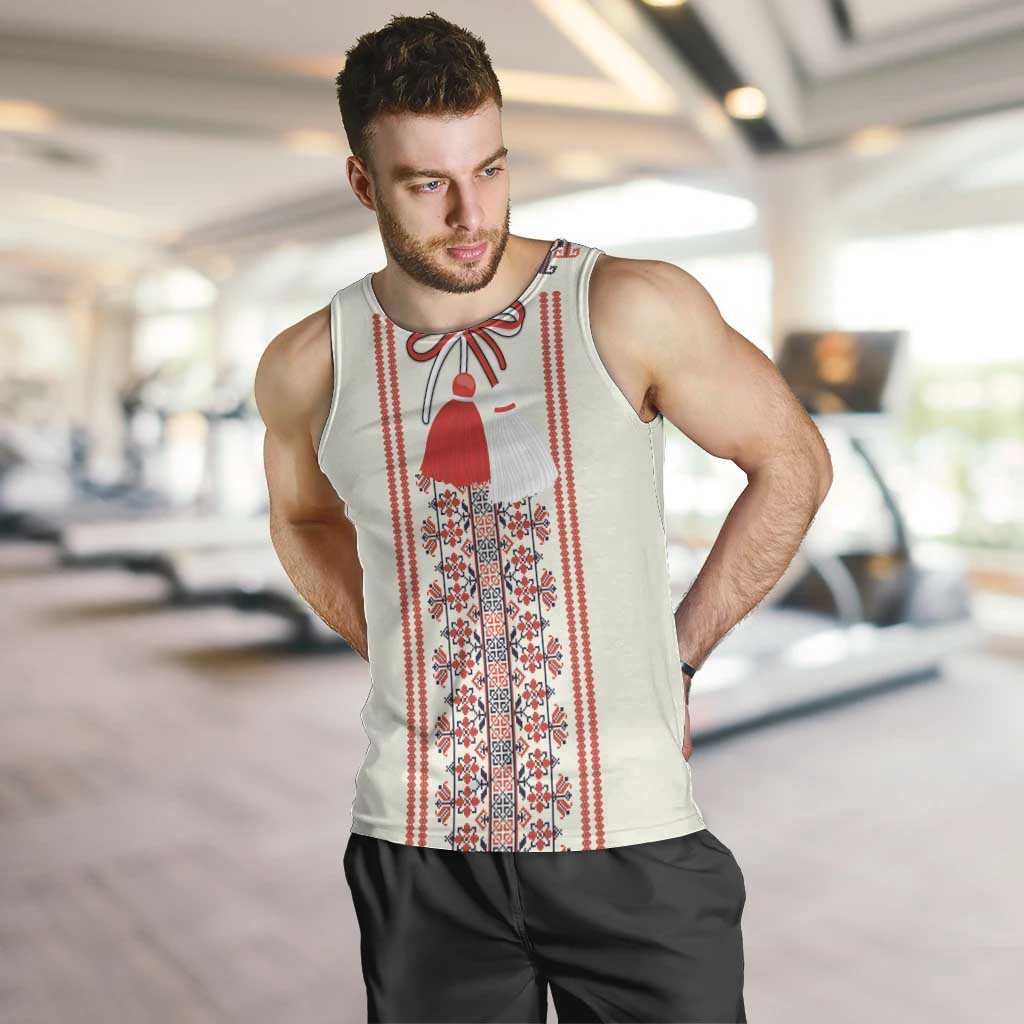 Happy Martisor Day Men Tank Top Traditional Romanian Folklore Pattern