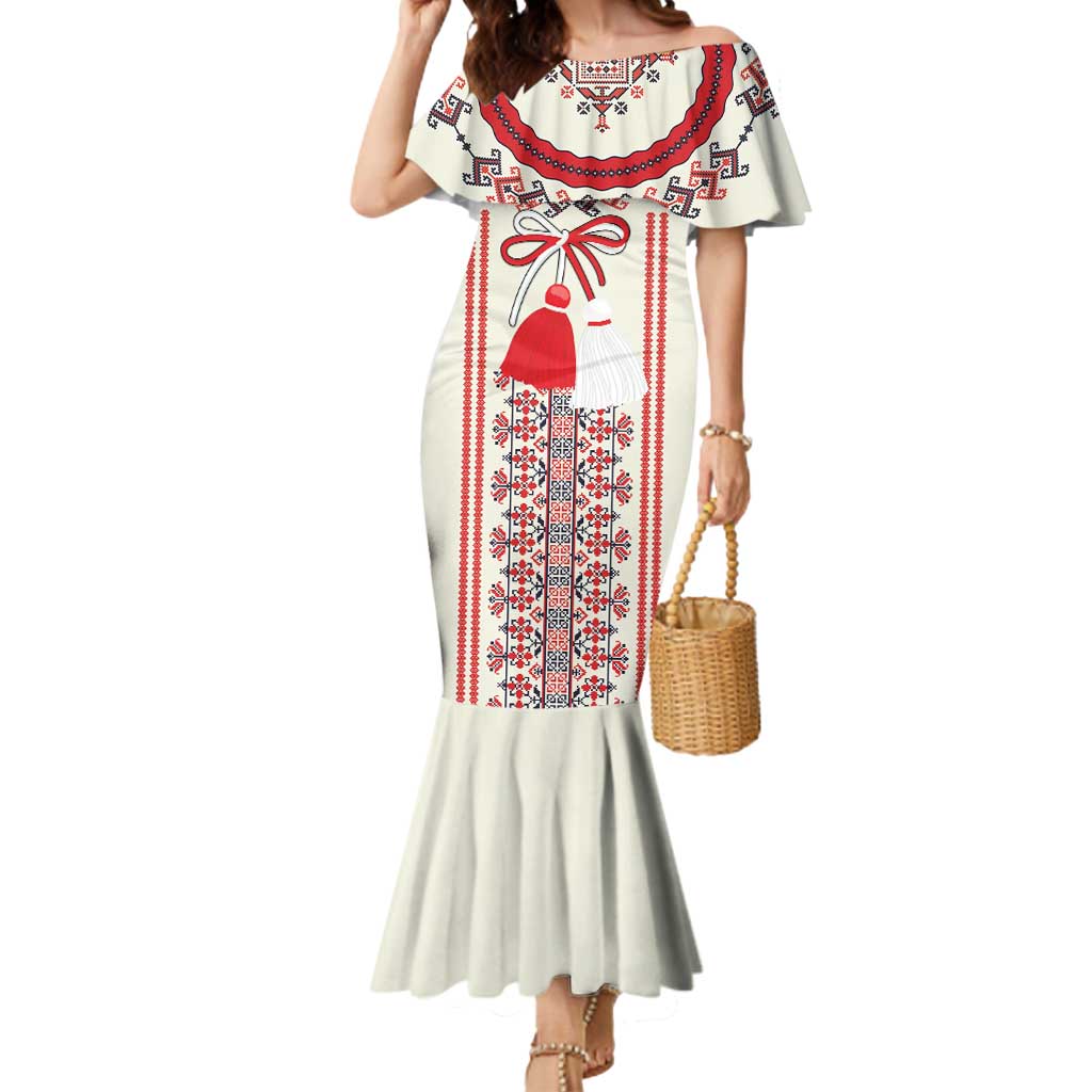 Happy Martisor Day Mermaid Dress Traditional Romanian Folklore Pattern