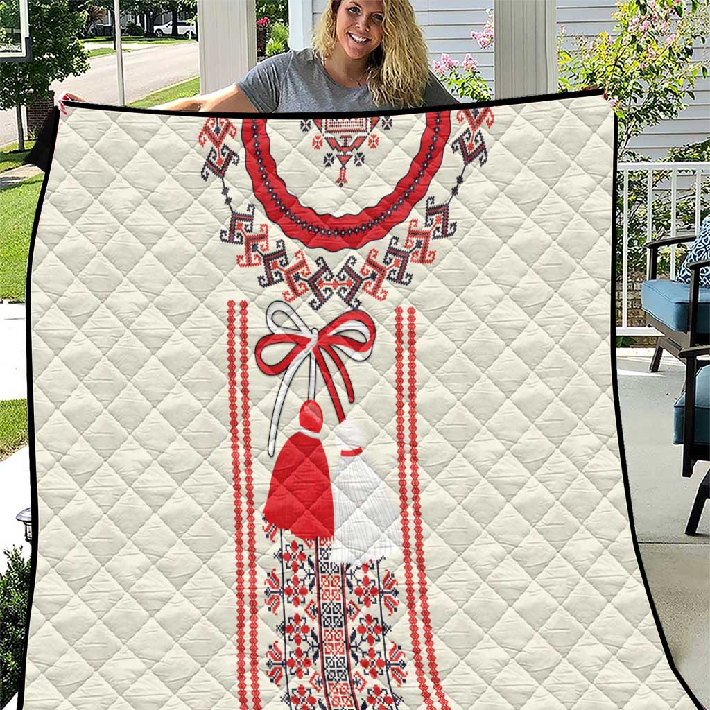 Happy Martisor Day Quilt Traditional Romanian Folklore Pattern - Wonder Print Shop