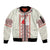 Happy Martisor Day Sleeve Zip Bomber Jacket Traditional Romanian Folklore Pattern - Wonder Print Shop