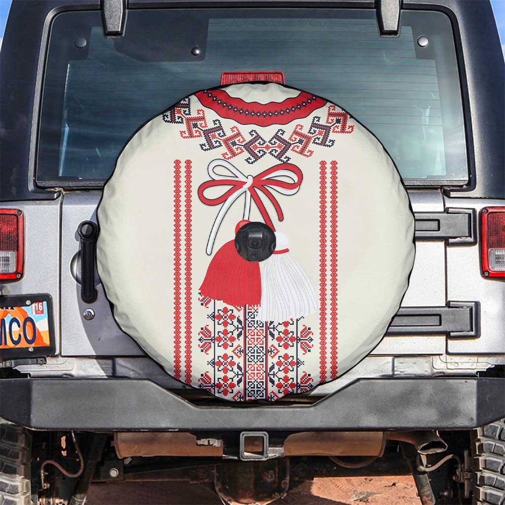 Happy Martisor Day Spare Tire Cover Traditional Romanian Folklore Pattern - Wonder Print Shop