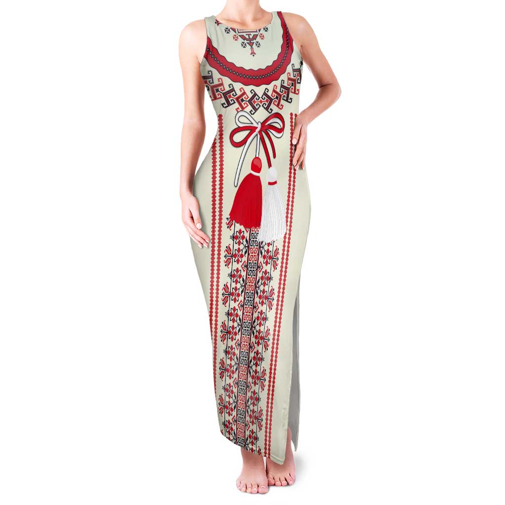 Happy Martisor Day Tank Maxi Dress Traditional Romanian Folklore Pattern - Wonder Print Shop