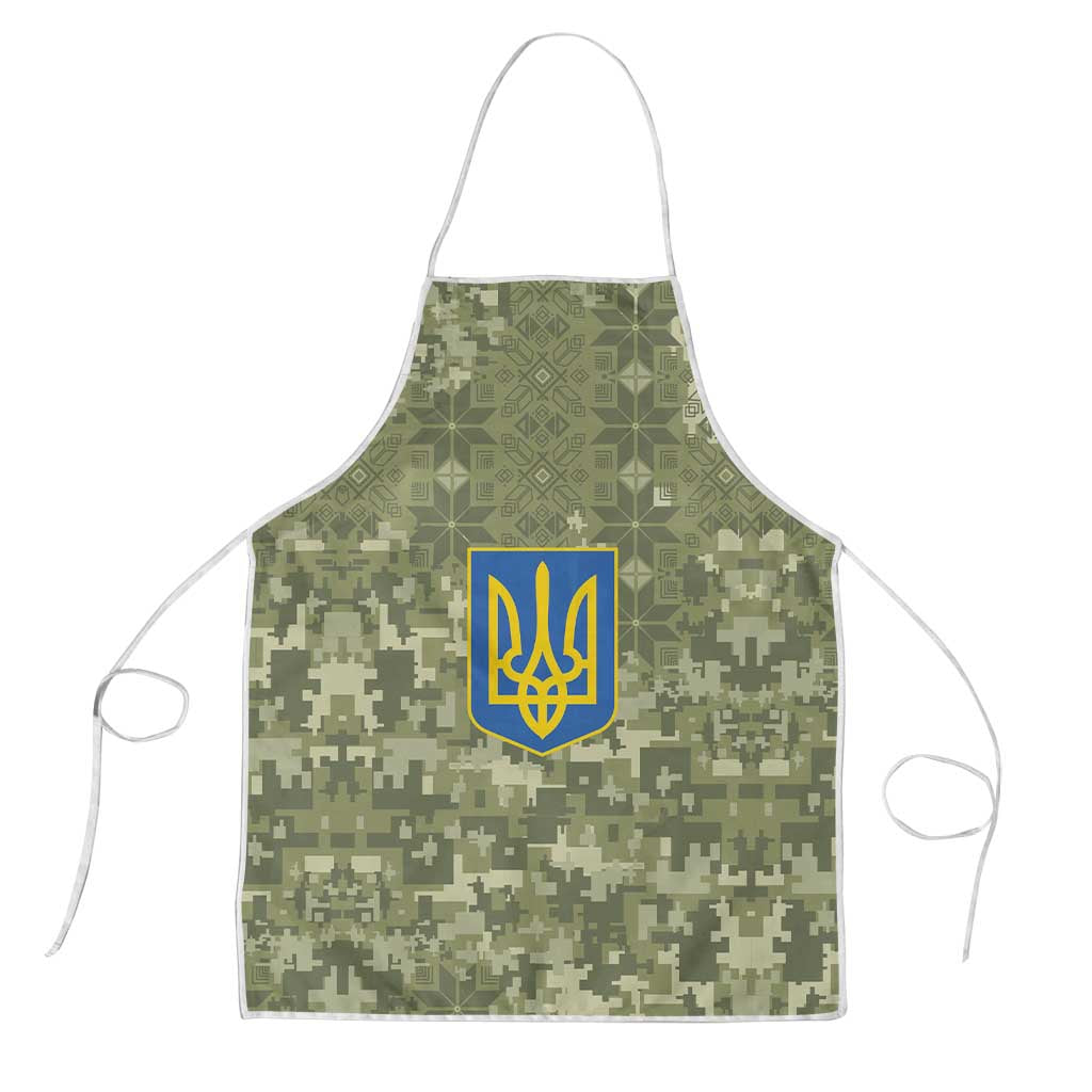 Ukraine Military Vyshyvanka Pattern Apron Tryzub Emblem Tactical Style - Wonder Print Shop