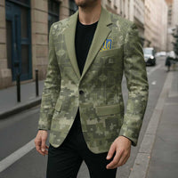 Ukraine Military Vyshyvanka Pattern Blazer Tryzub Emblem Tactical Style - Wonder Print Shop
