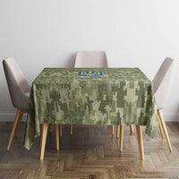 Ukraine Military Vyshyvanka Pattern Tablecloth Tryzub Emblem Tactical Style - Wonder Print Shop