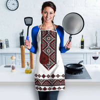 Ukraine Bandura Vyshyvanka Pattern Apron Ukrainian Heritage Folk White Version - Wonder Print Shop