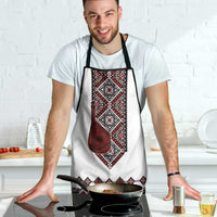 Ukraine Bandura Vyshyvanka Pattern Apron Ukrainian Heritage Folk White Version - Wonder Print Shop
