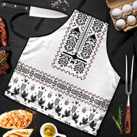 Ukraine Military Vyshyvanka Pattern Apron Ukrainian Heritage White Tactical Style - Wonder Print Shop