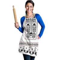 Ukraine Military Vyshyvanka Pattern Apron Ukrainian Heritage White Tactical Style - Wonder Print Shop