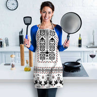 Ukraine Military Vyshyvanka Pattern Apron Ukrainian Heritage White Tactical Style - Wonder Print Shop