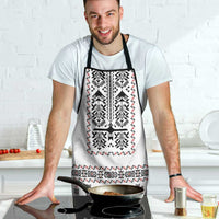 Ukraine Military Vyshyvanka Pattern Apron Ukrainian Heritage White Tactical Style - Wonder Print Shop