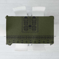 Ukraine Military Vyshyvanka Pattern Tablecloth Ukrainian Heritage Green Tactical Style - Wonder Print Shop