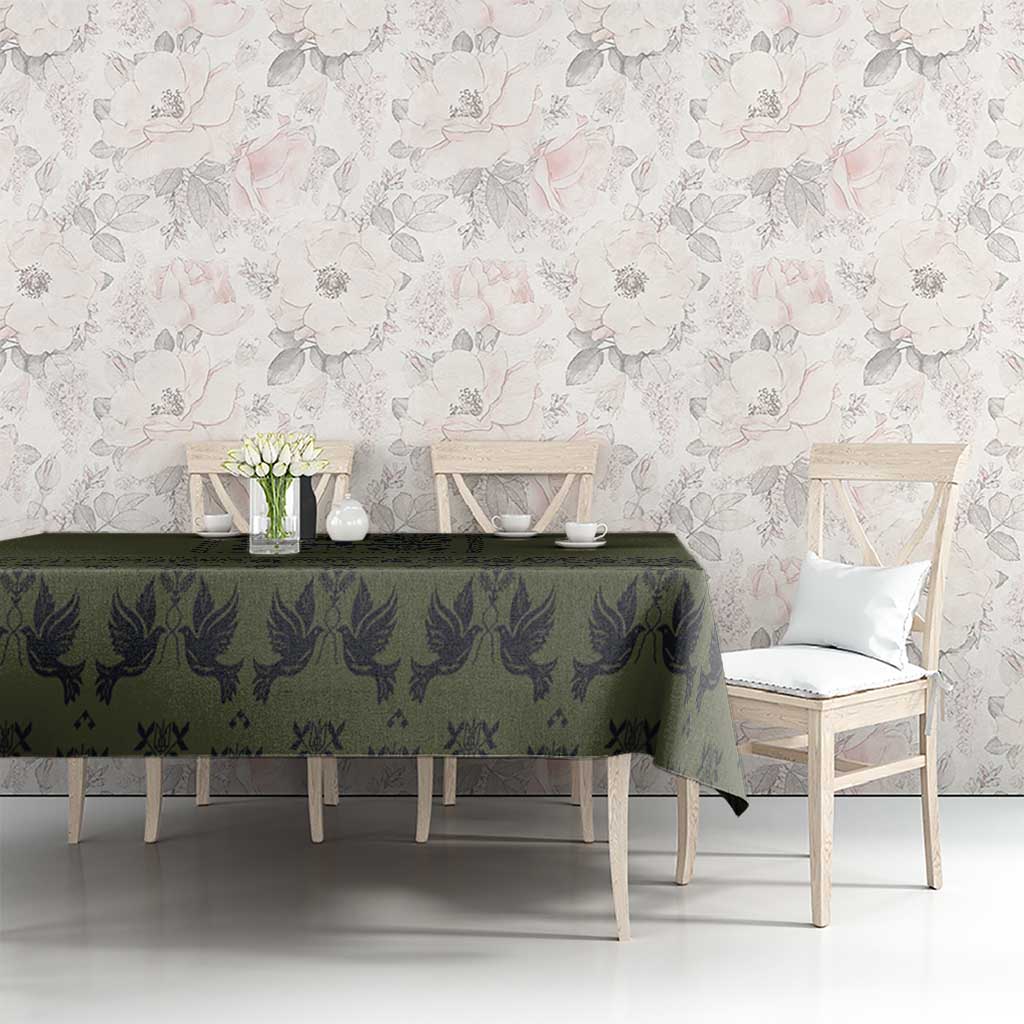 Ukraine Military Vyshyvanka Pattern Tablecloth Ukrainian Heritage Green Tactical Style - Wonder Print Shop