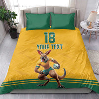 Custom Australia Rugby Bedding Set Wallabies Mascot Sporty Style - Wonder Print Shop