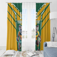 Custom Australia Rugby Window Curtain Koala Mascot Sporty Style - Wonder Print Shop