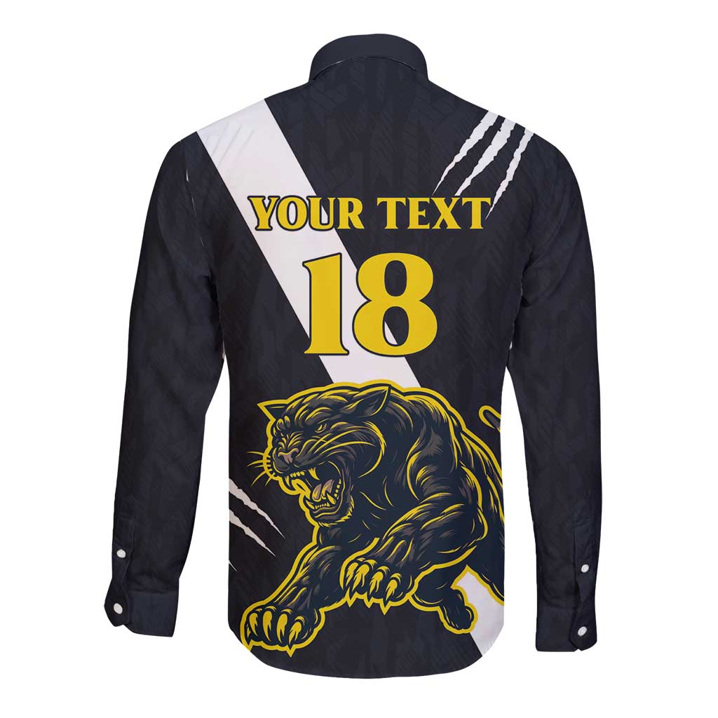 Custom Argentina Rugby Long Sleeve Button Shirt Pumas Mascot - Wonder Print Shop