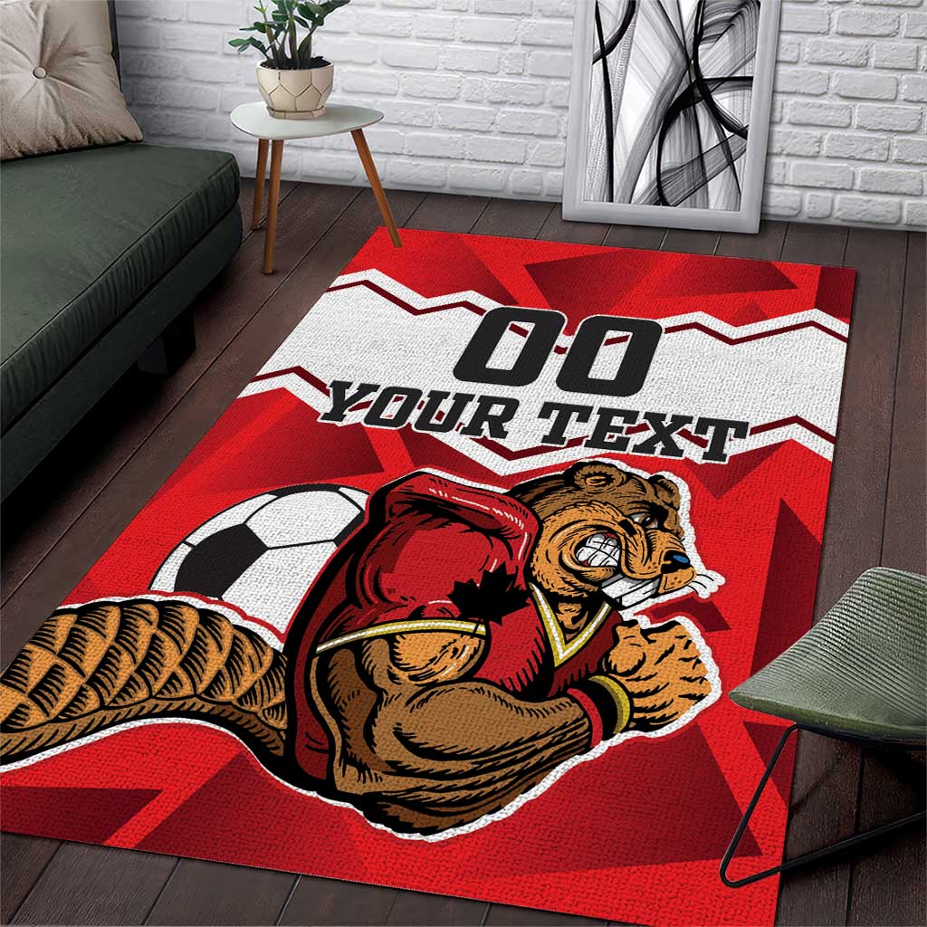 Custom Canada Football Area Rug Beavers Mascot - Wonder Print Shop