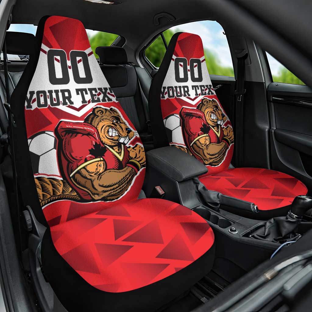 Custom Canada Football Car Seat Cover Beavers Mascot - Wonder Print Shop