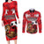 Custom Canada Football Couples Matching Long Sleeve Bodycon Dress and Long Sleeve Button Shirt Beavers Mascot - Wonder Print Shop