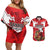 Custom Canada Football Couples Matching Off Shoulder Short Dress and Hawaiian Shirt Beavers Mascot - Wonder Print Shop