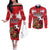 Custom Canada Football Couples Matching Off The Shoulder Long Sleeve Dress and Long Sleeve Button Shirt Beavers Mascot