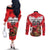 Custom Canada Football Couples Matching Off The Shoulder Long Sleeve Dress and Long Sleeve Button Shirt Beavers Mascot