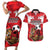 Custom Canada Football Couples Matching Short Sleeve Bodycon Dress and Hawaiian Shirt Beavers Mascot - Wonder Print Shop