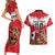 Custom Canada Football Couples Matching Short Sleeve Bodycon Dress and Hawaiian Shirt Beavers Mascot - Wonder Print Shop