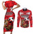 Custom Canada Football Couples Matching Short Sleeve Bodycon Dress and Long Sleeve Button Shirt Beavers Mascot - Wonder Print Shop