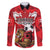 Custom Canada Football Family Matching Long Sleeve Bodycon Dress and Hawaiian Shirt Beavers Mascot - Wonder Print Shop