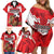 Custom Canada Football Family Matching Off Shoulder Short Dress and Hawaiian Shirt Beavers Mascot - Wonder Print Shop