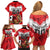 Custom Canada Football Family Matching Off Shoulder Short Dress and Hawaiian Shirt Beavers Mascot - Wonder Print Shop