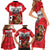 Custom Canada Football Family Matching Short Sleeve Bodycon Dress and Hawaiian Shirt Beavers Mascot - Wonder Print Shop