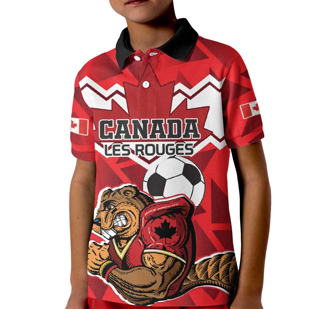 Custom Canada Football Kid Polo Shirt Beavers Mascot - Wonder Print Shop