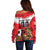 Custom Canada Football Off Shoulder Sweater Beavers Mascot - Wonder Print Shop