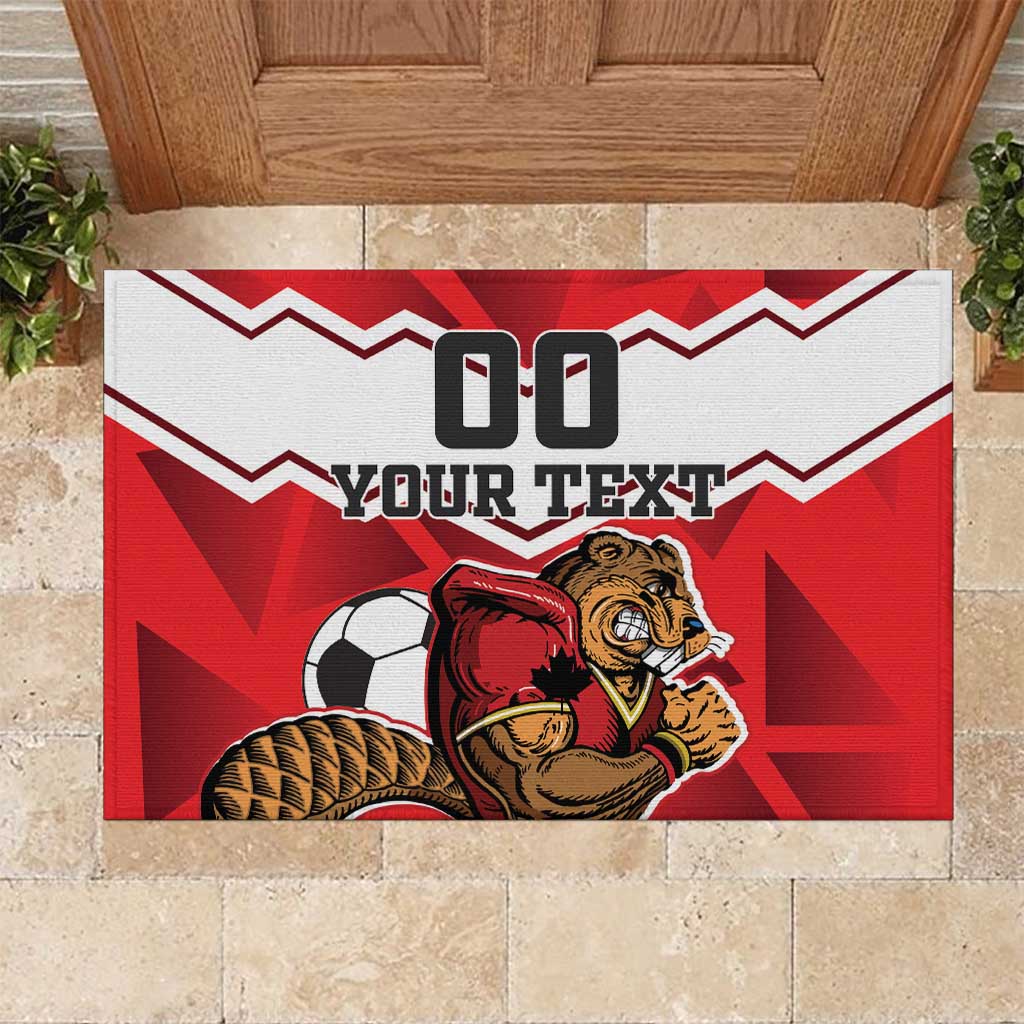 Custom Canada Football Rubber Doormat Beavers Mascot - Wonder Print Shop